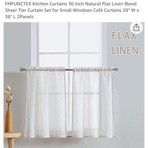 Brand new flax linen curtain tiers